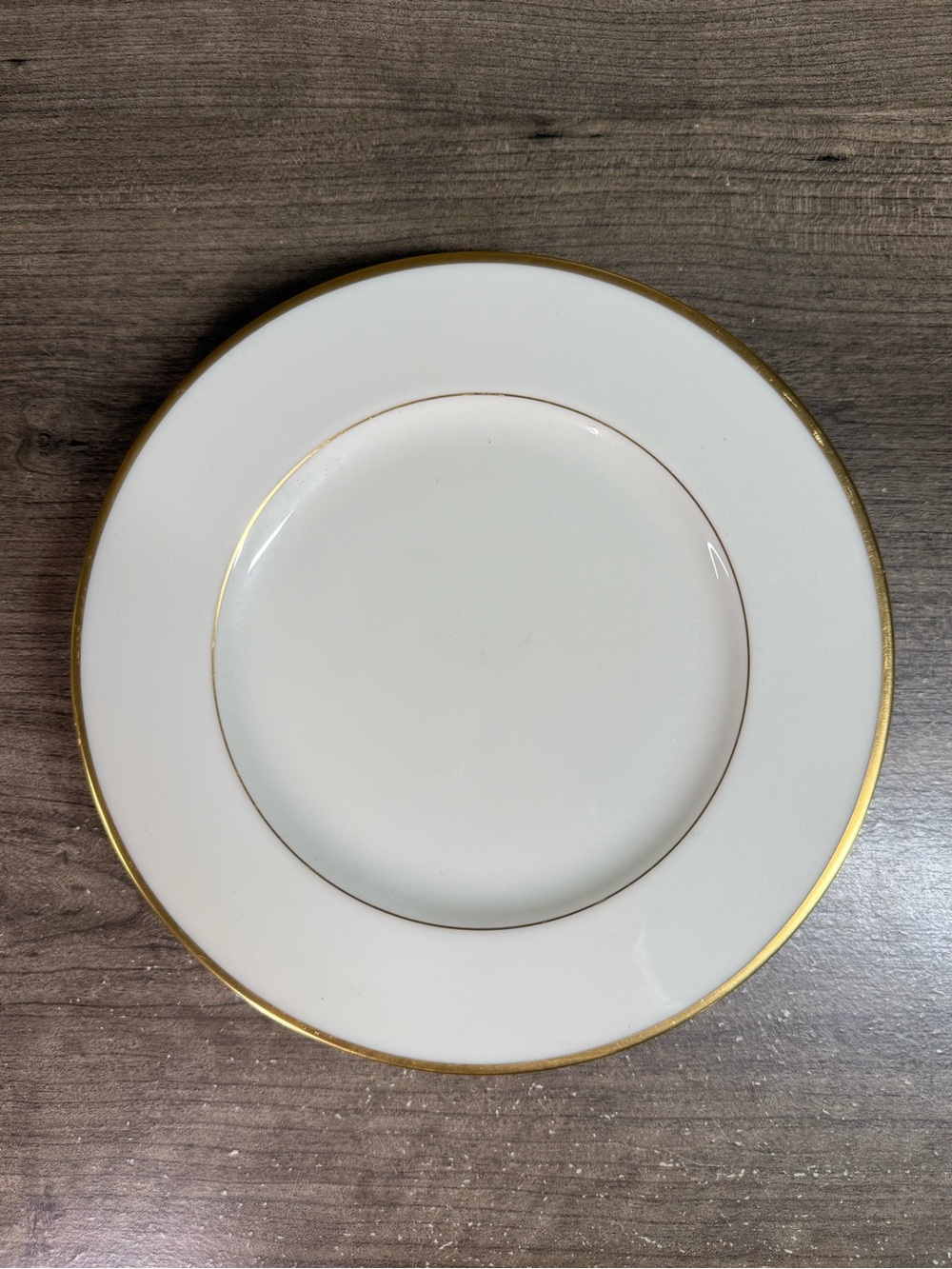 (3) Vintage Lenox Mansfield C513 China Ivory Gold Trim USA Dinner Plates 8.25”